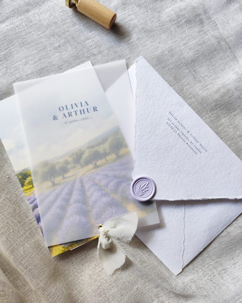 Convite de casamento e estacionario thema provença