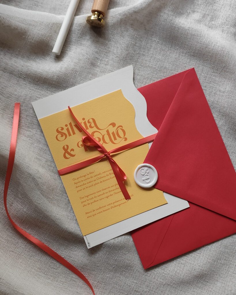 Convite de casamento colorido madrid