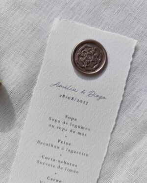 Lacre de cera azulejo cor bronze na ementa coleçao Lisboa